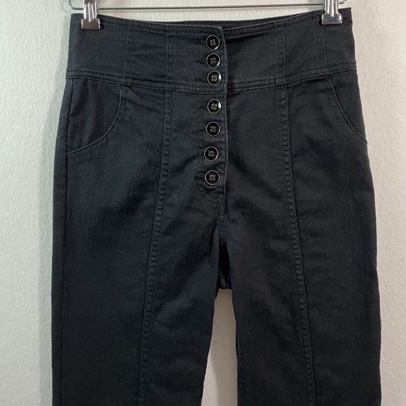 Ulla Johnson Ellis Jean Black Button Fly Crop Women's 4 High Waist 99% Cotton - Picture 6 of 12